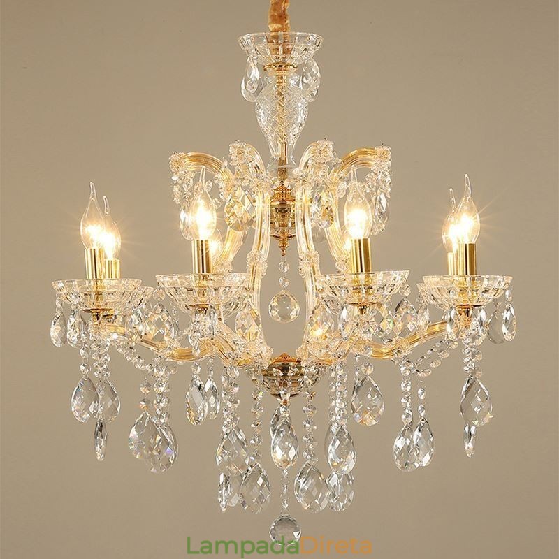 Elegante lustre de cristal europeu pendente