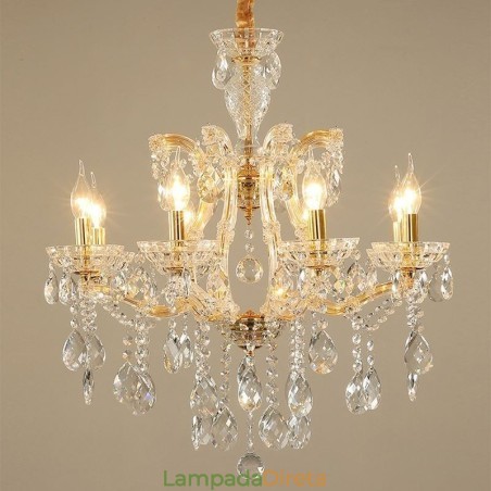 Elegante lustre de cristal europeu pendente Elegante lustre de cristal europeu pendente