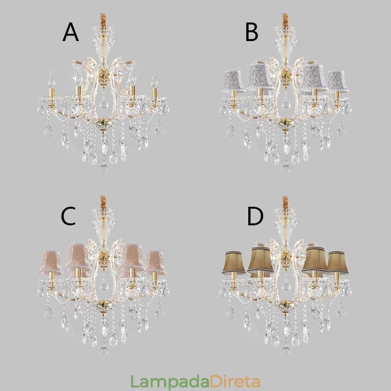 Elegante lustre de cristal europeu pendente