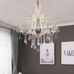 Elegante lustre de cristal europeu pendente