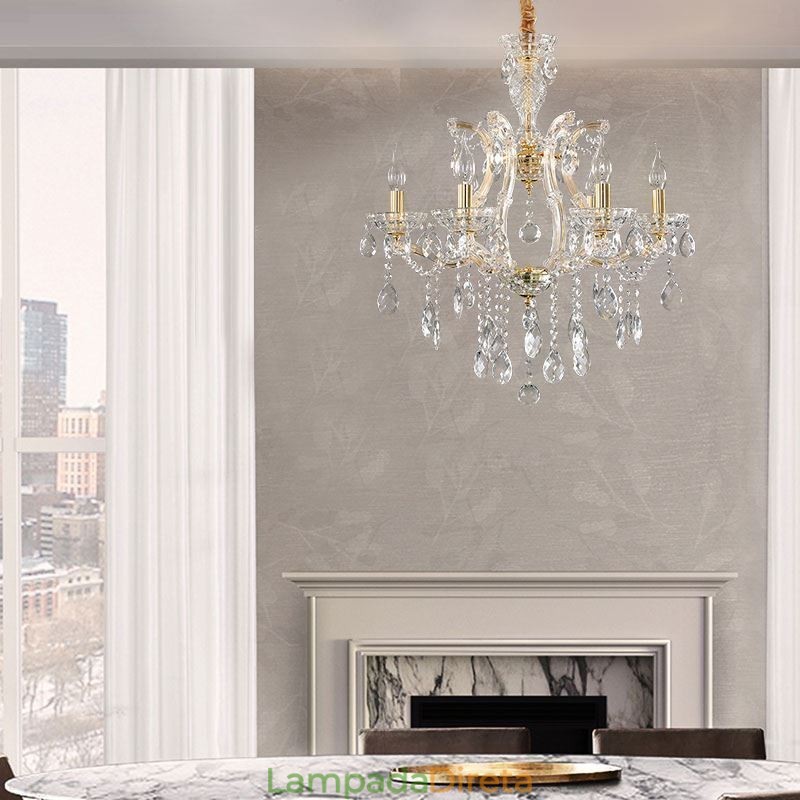 Elegante lustre de cristal europeu pendente