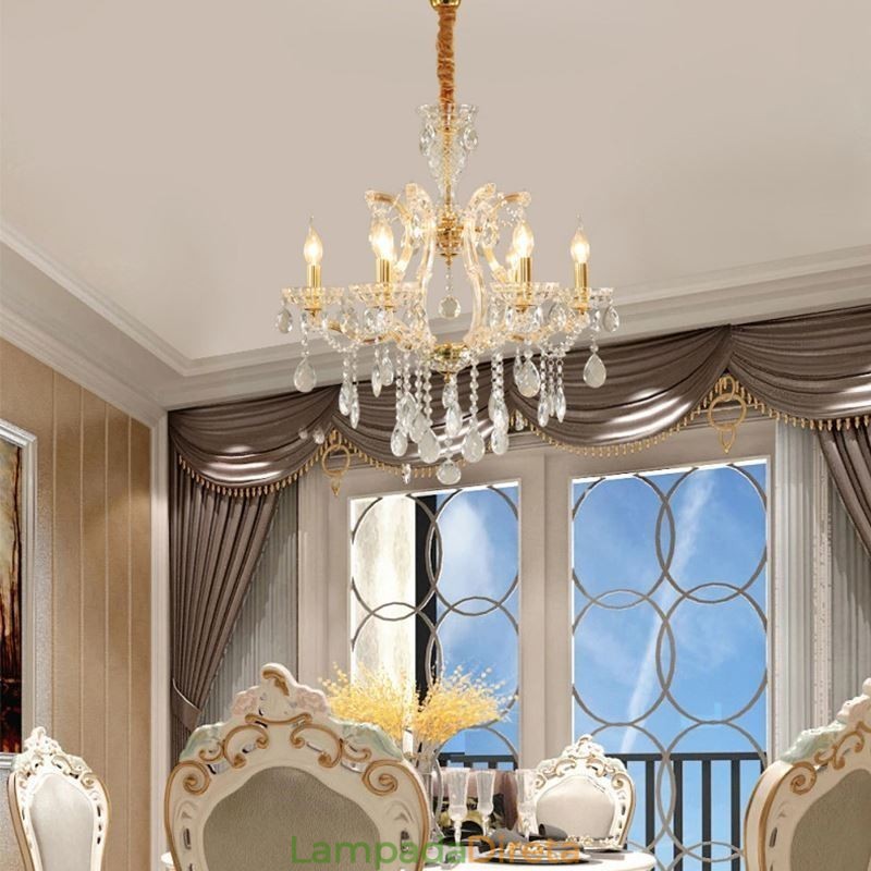 Elegante lustre de cristal europeu pendente