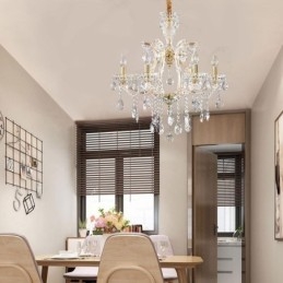 Elegante lustre de cristal europeu pendente