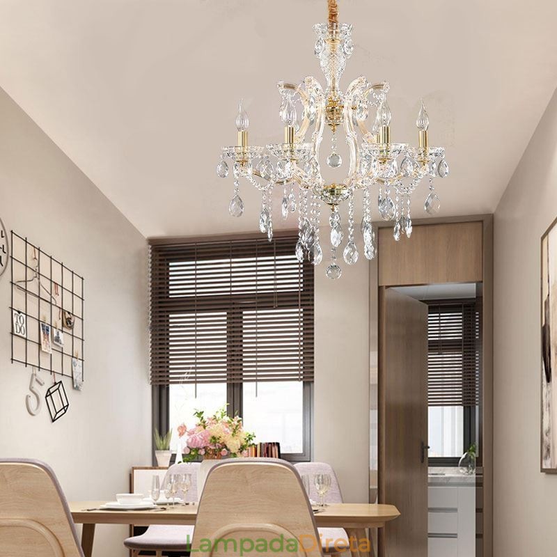 Elegante lustre de cristal europeu pendente