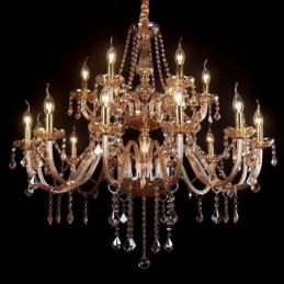 Lustre de cristal de luxo com luz de teto europeia