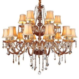 Lustre de cristal de luxo com luz de teto europeia