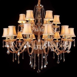 Lustre de cristal de luxo com luz de teto europeia