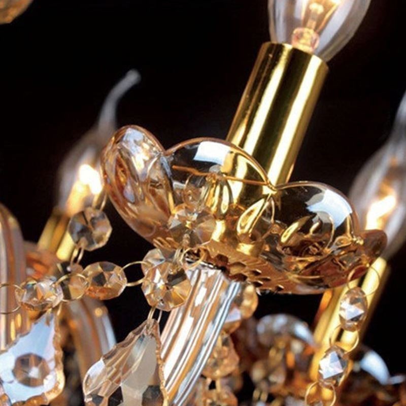 Lustre de cristal de luxo com luz de teto europeia