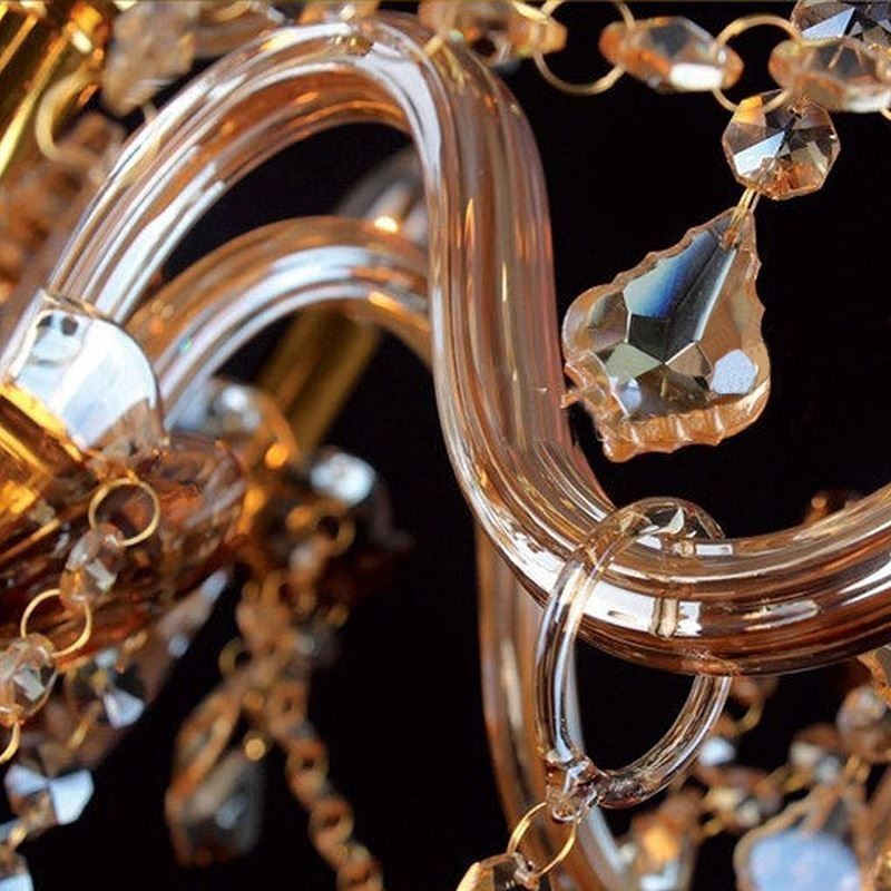 Lustre de cristal de luxo com luz de teto europeia