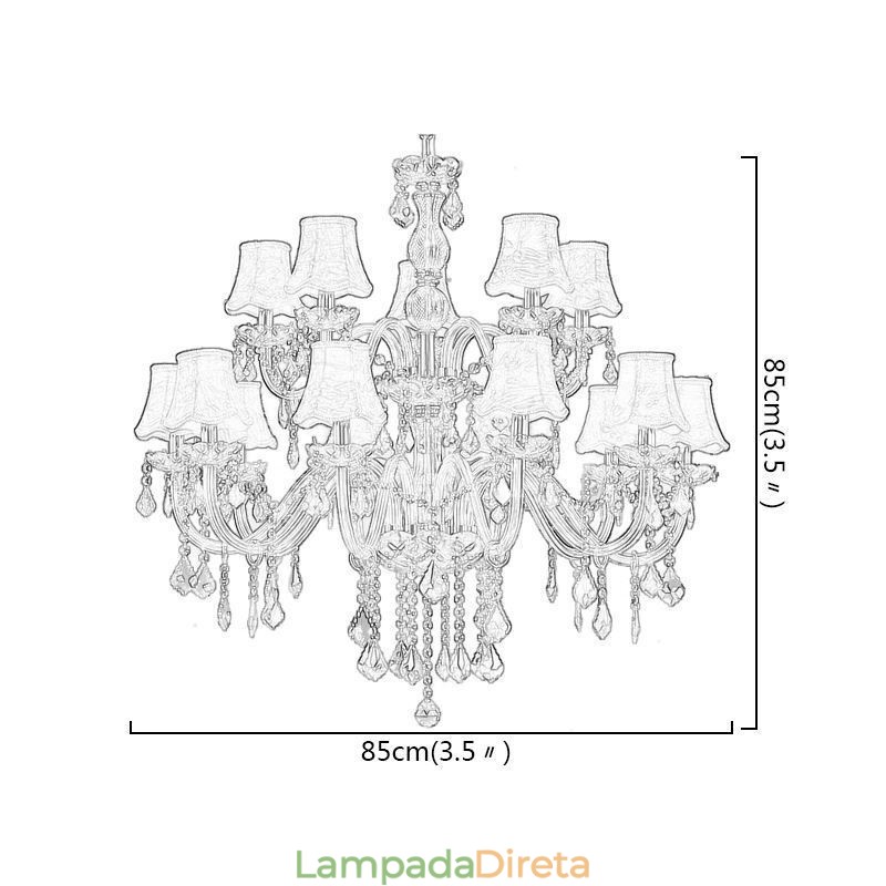 Grande lustre de cristal de luxo europeu com luz de teto âmbar