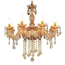Lustre de cristal europeu elegante luz pendente âmbar