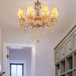 Lustre de cristal europeu elegante luz pendente âmbar
