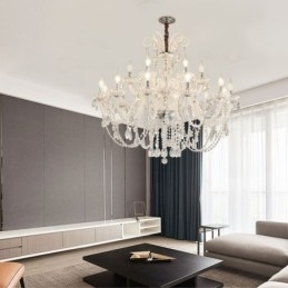 Grande lustre de cristal europeu branco pingente de luz