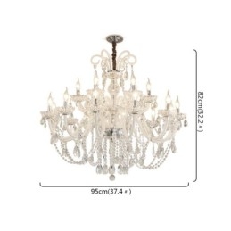 Grande lustre de cristal europeu branco pingente de luz