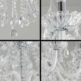 Grande lustre de cristal europeu branco pingente de luz