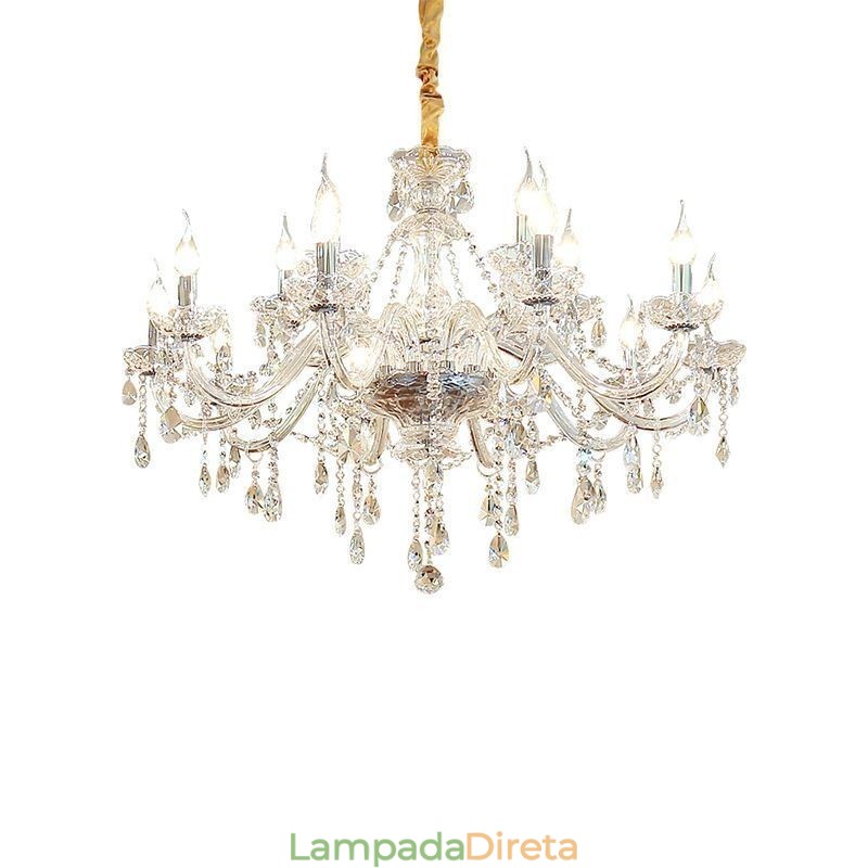 Lustre de cristal moderno europeu transparente luz pendente