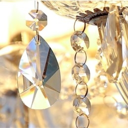 Lustre de cristal moderno europeu transparente luz pendente