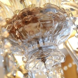 Lustre de cristal moderno europeu transparente luz pendente