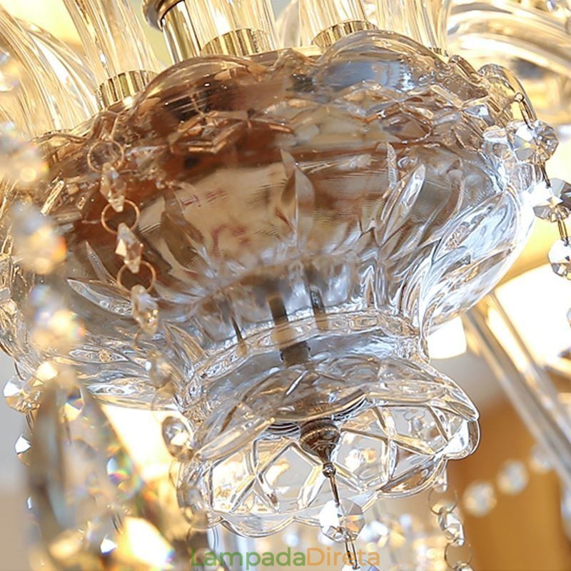 Lustre de cristal moderno europeu transparente luz pendente