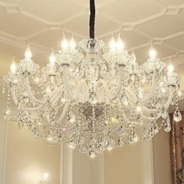 Lustre de cristal de luxo europeu elegante luz pendente