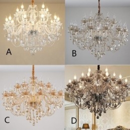 Lustre de cristal de luxo europeu elegante luz pendente