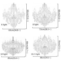 Lustre de cristal de luxo europeu elegante luz pendente
