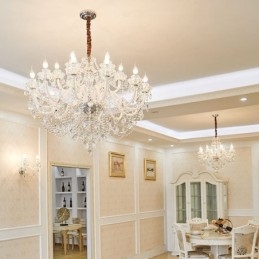 Lustre de cristal de luxo europeu elegante luz pendente