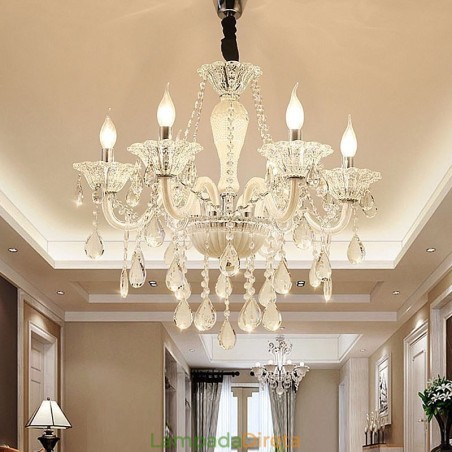 Lustre de cristal europeu elegante luz pendente Lustre de cristal europeu elegante luz pendente