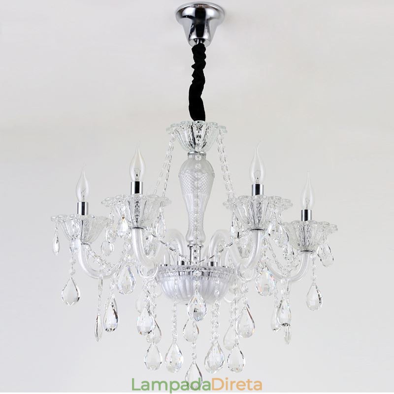 Lustre de cristal europeu elegante luz pendente