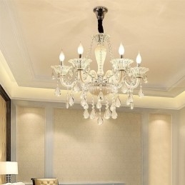 Lustre de cristal europeu elegante luz pendente