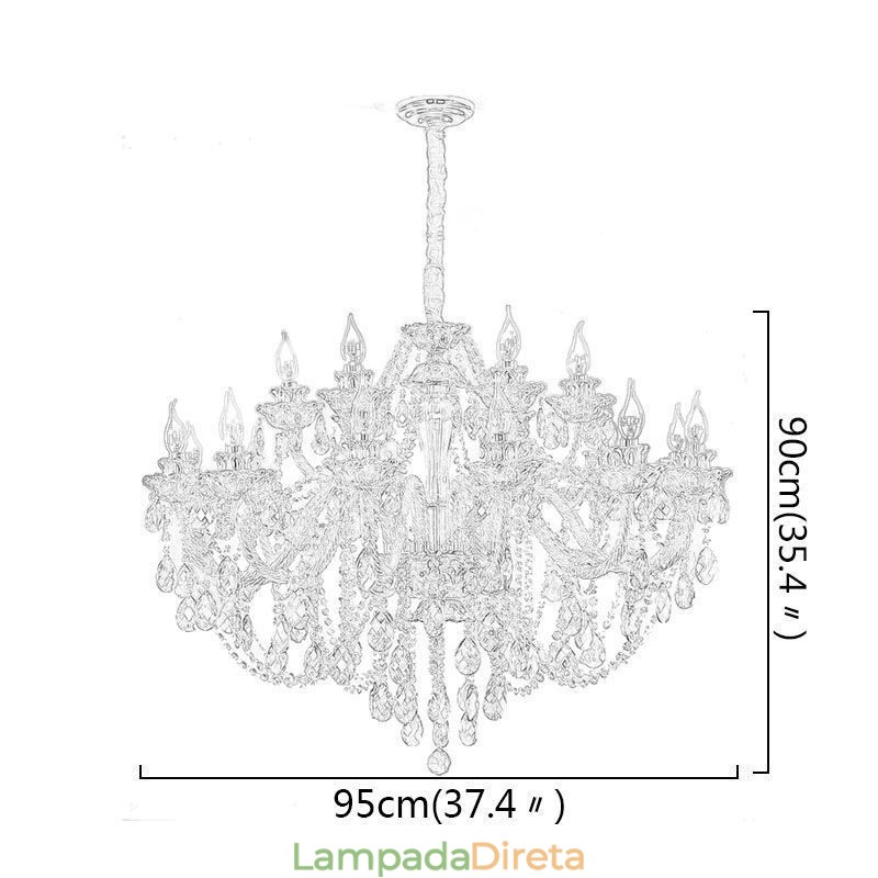 Lustre de cristal europeu, luminária pendente de luxo em conhaque