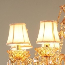 Lustre de cristal europeu, luminária pendente de luxo em conhaque