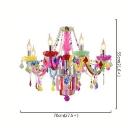 Lustre de cristal colorido europeu exclusivo luz pendente