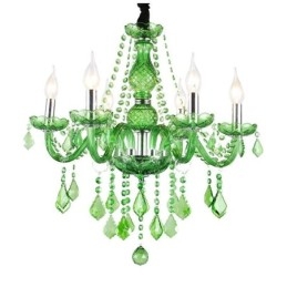 Lustre de cristal exclusivo estilo europeu luz pendente verde grama