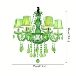 Lustre de cristal exclusivo estilo europeu luz pendente verde grama