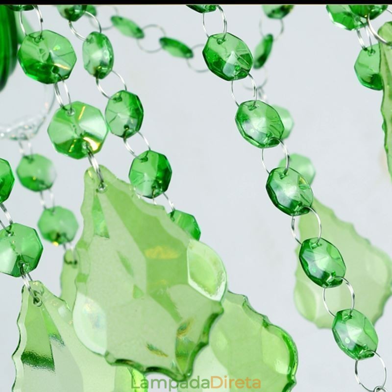Lustre de cristal exclusivo estilo europeu luz pendente verde grama