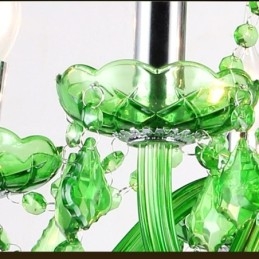 Lustre de cristal exclusivo estilo europeu luz pendente verde grama