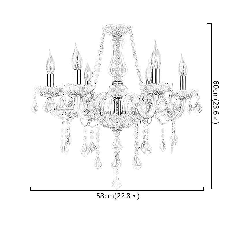 Lustre de cristal estilo europeu rosa luz pendente romântico