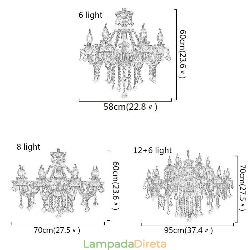 Lustre de cristal europeu vermelho luz pendente cor vermelha