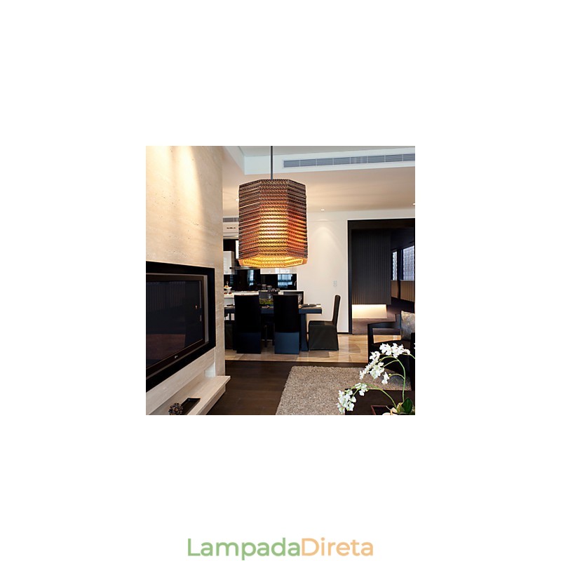 Luminária Pendente 1 Luz Moderna Material Tecido