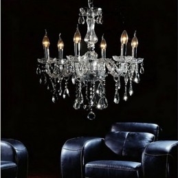 Elegante lustre de cristal com 6 luzes