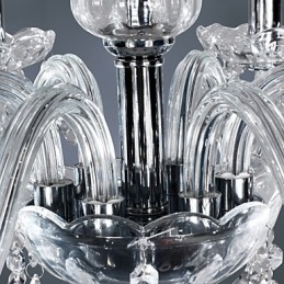 Elegante lustre de cristal com 6 luzes