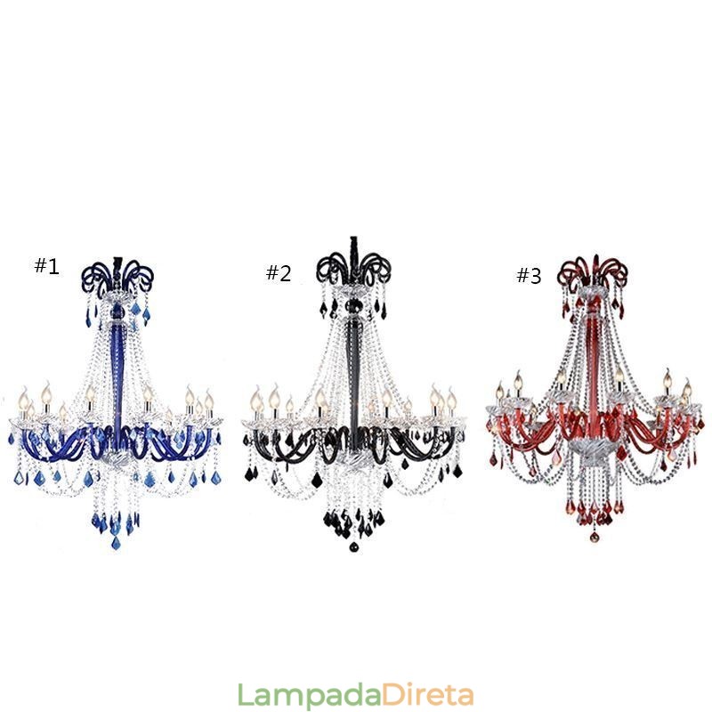 Lustre de cristal europeu elegante luz pendente