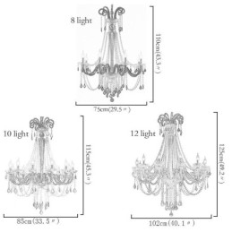 Lustre de cristal europeu elegante luz pendente