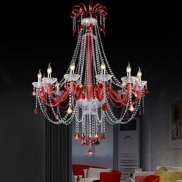 Lustre de cristal europeu elegante luz pendente
