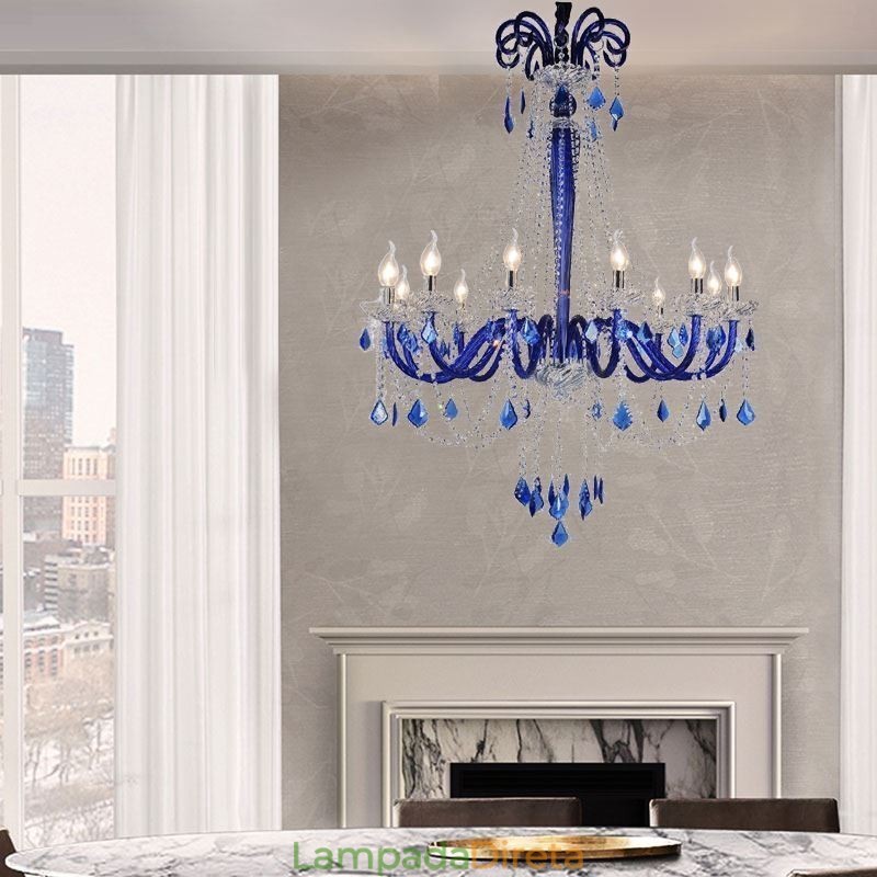Lustre de cristal europeu elegante luz pendente