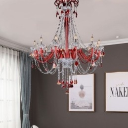 Lustre de cristal europeu elegante luz pendente