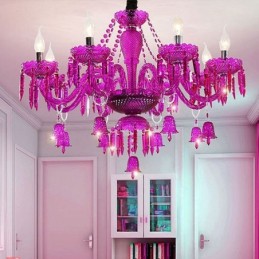 Lustre de cristal europeu com pingente de vidro e sinos