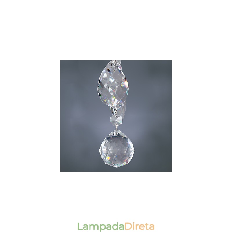 Elegante lustre de cristal com 6 luzes