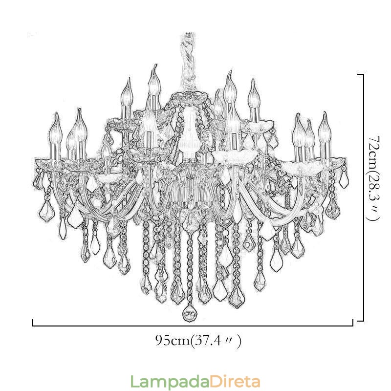 Lustre colorido estilo europeu, luminária pendente de luxo